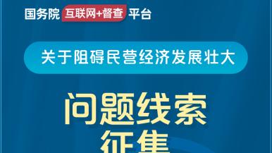 小美女口爆大屌国务院“互联网+督查”平台公开征集阻碍民营经济发展壮大问题线索